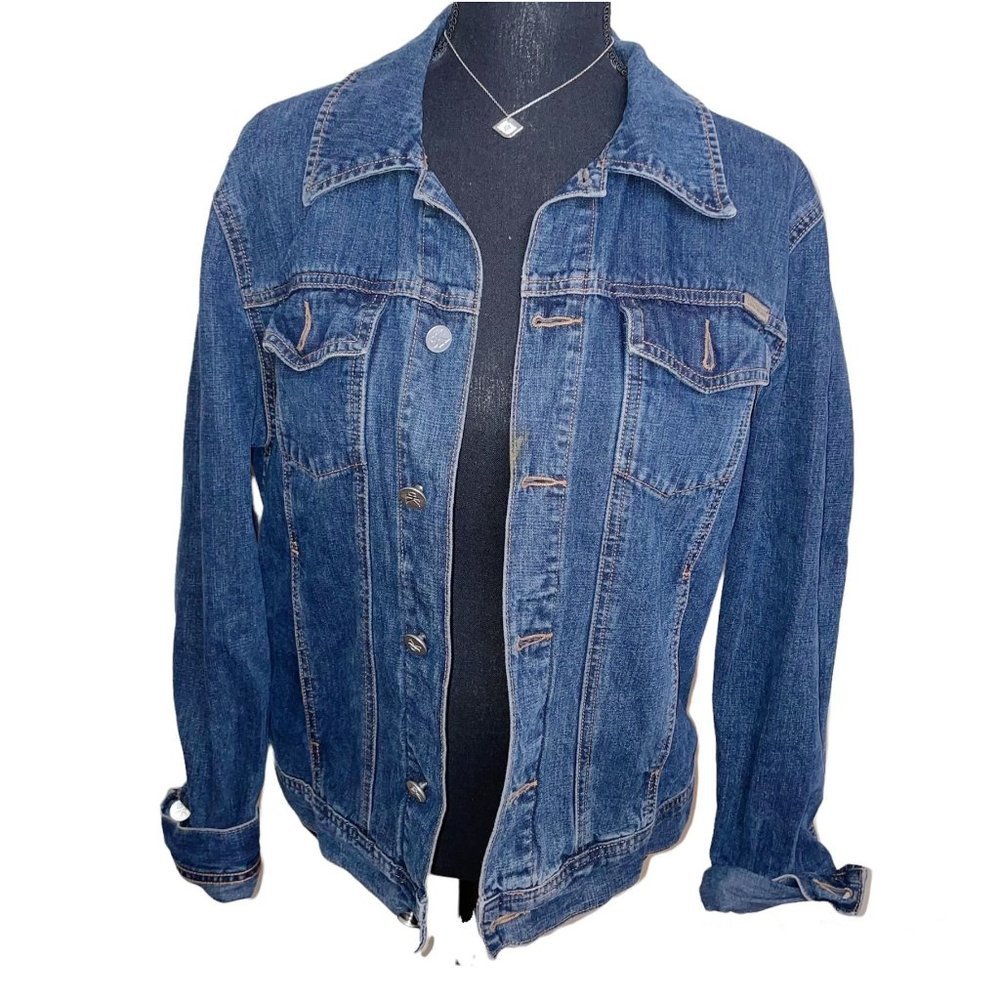 calvin klein dark blue denim jacket - Picture 6 of 8